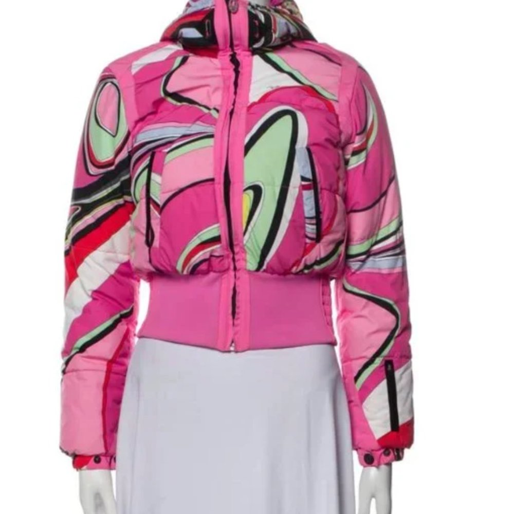 EMILIO PUCCI Colorblock Pattern Down Jacket ROSSIGNOL X - Picture 5 of 10